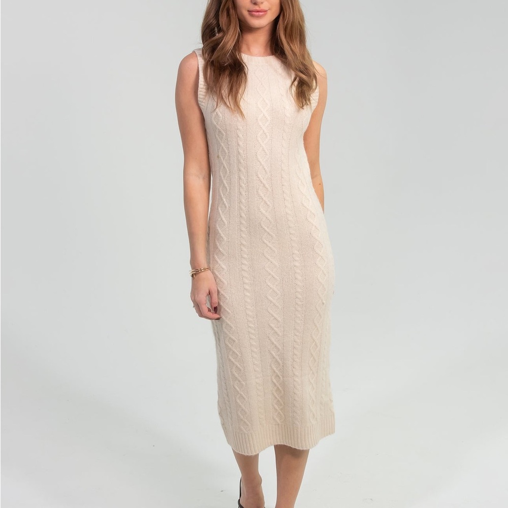 Elegant Cream Midi Dress